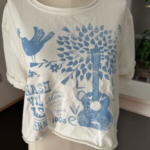 Altar'd State White and Blue Graphic Tee